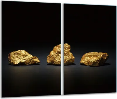 Produktbild von Herdabdeckplatten 2 teilig 30x52 Glaskeramikfeld Abdeckung Glas Golden