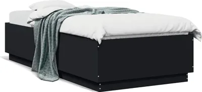 Produktbild von vidaXL Bettgestell Schwarz 100x200 cm Holzwerkstoff