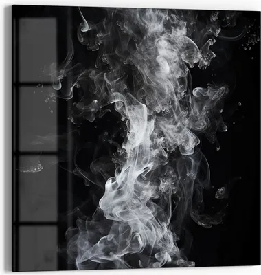 Produktbild von DEQOART Glasbild Echtglas 30x30 cm 'Rauchgeflüster' Wandbild Bild modern Deko