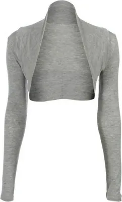 Produktbild von krautwear Damen Bolero Langarm Einfarbig Viskose Stola Bolerojacke (grau)
