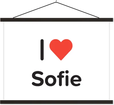 Produktbild von MuchoWow® Textilposter Ich liebe - Sofie - Mädchen 60x45 cm mit schwarzem Rahmen - Poster Schlafzimmer