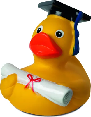 Produktbild von Absolvent - Bestandene Prüfung - Anlassente - Quietscheente - Badeente - ca. 8 cm gross - Geschenk zur bestandenen Prüfung