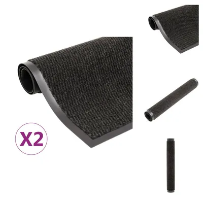 Produktbild von vidaXL Schmutzfangmatten 2 Stk. Rechteckig Getuftet 60x90 cm Schwarz -  Fußmatten