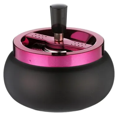 Produktbild von Angelo Schleuderaschenbecher / Drehascher schwarz/ brombeere-metallic, 13 cm
