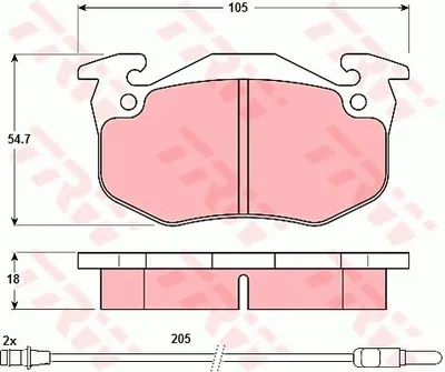 Produktbild von TRW Bremsbeläge Satz Vorne passend für PEUGEOT 305 I (581A) GDB308