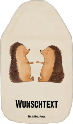 Produktbild von Mr. & Mrs. Panda Personalisierte Wärmflasche Igel Liebe - Weiß - Personalisierte Geschenke, Personalisierter Wärmflaschenbezug, Personalisiertes Wärmekissen, Partner