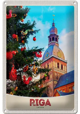 Produktbild von Blechschild Reise 20x30cm Riga Lettland Weihnachten Winterzeit