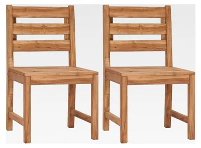 Produktbild von Gartenstuhl-Set aus massivem Teakholz, 2 Stück