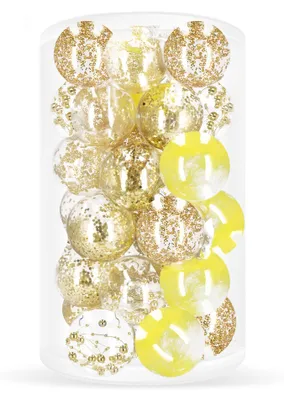 Produktbild von SPRINGOS Weihnachtsbaumkugeln aus Kunststoff mit Federn Konfetti 30 STK. transparente Kugeln Durchmesser 7 cm gefüllte Christbaumkugeln Dekoration für Weihnachten Party Hochzeiten
