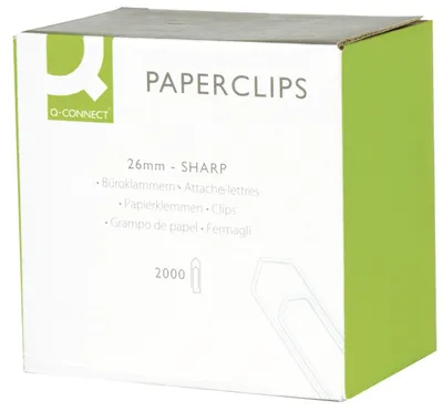Obrázok produktu pre Q-Connect® KF27002 Sponky na papier - 26 mm hladké, pozinkované, 1000 kusov