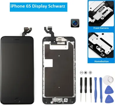Produktbild von LCD Display für iPhone 6 S mit RETINA Glas Komplett Front Schwarz Original RV