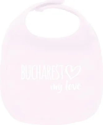 Produktbild von Huuraa Unisex Babylatz Bucharest my love Geschenk Babypink  Baumwolle Bucharest Mitbringsel