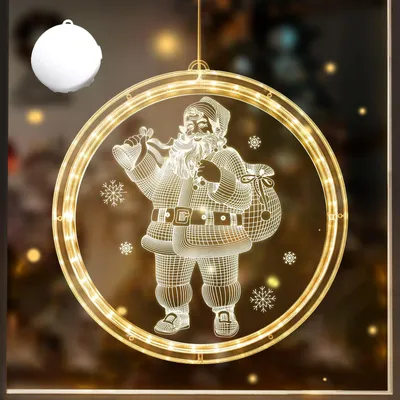 Weihnachtsbeleuchtung Fenster, 6 Motive, LED, batteriebetrieben, weiß