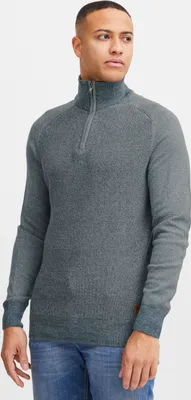 Produktbild von BLEND BHGanbolf Herren Strickpullover Troyer Grobstrick Pullover mit Reißverschluss 100% Baumwolle Regular fit
