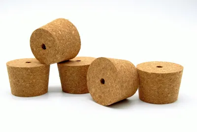 Produktbild von 5 x Konisch Korkstopfen mit Loch 56/46mm - Korkstopfen, Flaschenkorken, Korken für Weinflaschen