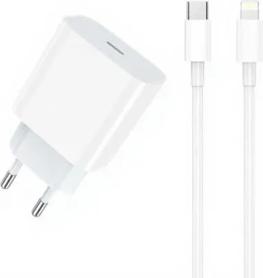 Produktbild von Schnellladegerät USB C Netzteil mit Kabel 20 Watt Universal – Lightning 1 Meter