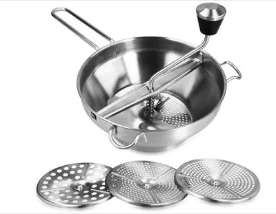 Produktbild von Edelstahl-Püriergerät mit 3 Siebeinsätzen für Babybrei und Soßen