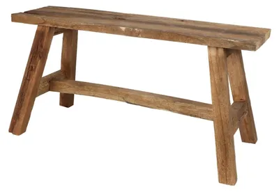 Produktbild von Rustikale Sitzbank aus Altholz 90x35cm Landhausbank Dielenbank Holzbank Bank bis 150kg belastbar - als Dekobank oder Blumenbank