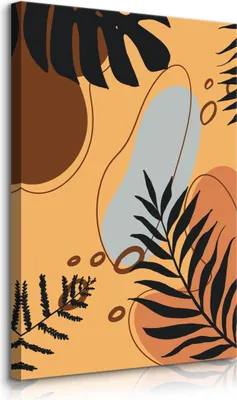 Produktbild von Muralo Leinwandbild Canvas für Wohnzimmer TROPISCHE BLÄTTER Abstraktion Boho Br. 50cm x Hö. 70cm