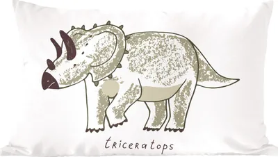 Produktbild von MuchoWow® Zierkissen Sofakissen Wohnzimmer Dekokissen 60x40 cm Kinderzimmer - Triceratops - Dinosaurier - Jungen - Mädchen - Kinder - Kopfkissen - Polster mit Foto