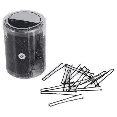 Obrázek produktu pro 300 kusů módních, zvlněných, tenkých sponek do vlasů ve tvaru písmene U pro kadeřnické potřeby a DIY projekty (černé, velikost S)
