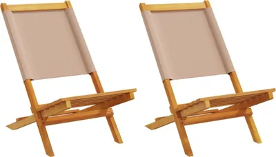 Produktbild von Gartenstühle 2 Stk. Taupe Massivholz Akazie & Stoff
