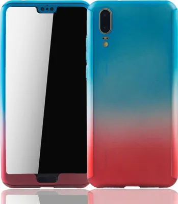 Image de Coque de protection pour Huawei P20 - Coque intégrale avec protection d'écran 360°, rouge