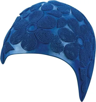 Image de Bonnet de bain décoratif Beco pour femme, en caoutchouc, bleu**