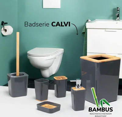 Obrázok produktu pre držiak na zubné kefky bremermann CALVI z bambusu a plastu | stojany na náradie