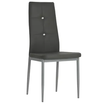 Produktbild von vidaXL Esszimmerstühle 4 Stk. Grau Kunstleder