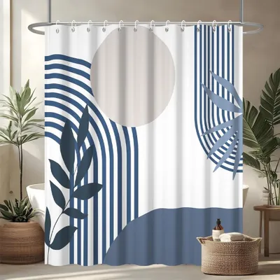 Obrázek produktu pro Omgoods – Abstraktní geometrická závěs do sprchy, 200 x 180 cm, vodotěsná a odolná proti plísním
