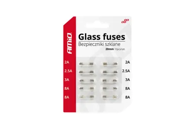 Obrázok produktu pre AMiO Sklenené poistky mini (20mm) 10 ks