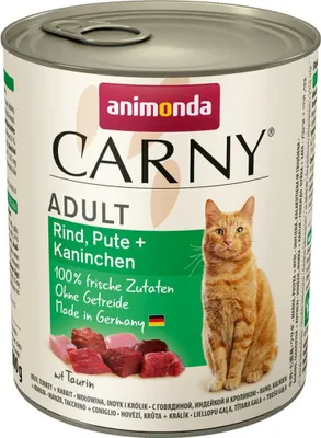 Produktbild von Animonda Cat Dose Carny Adult 6x800g  |  Rind Pute + Kaninchen