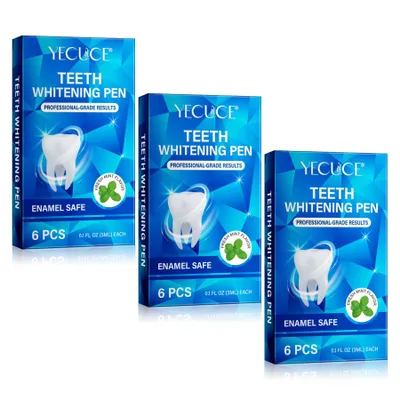 Produktbild von Zahnaufhellung Gel Stift Zahnweiß Weiße Zähne Teeth Whitening Bleaching Pen, 3x 6 PCS