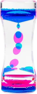 Productafbeelding van Zandloper met vloeibare beweging - Druppels - Bubbels - Kalmerende decoratie voor op het bureau - Sensorische behoeften