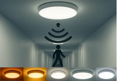 Produktbild von Braytron LED Deckenleuchte Wandleuchte Bewegungsmelder Farbwahl 5CCT 10W 20W IP54 Außen und Innenbereich