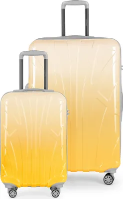 Produktbild von Suitline - Sada 2 kufrů, palubní zavazadla na kolečkách 55x35x20 cm + velký cestovní kufr XL odbavovací zavazadlo, 4 dvojitá kolečka, lehké kufry dámské pánské , Safari Sunrise