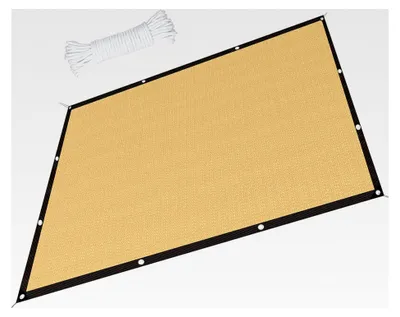 Produktbild von Schattiernetz mit Ösen, Schattierungsnetz für den Garten, HDPE Sonnenschutznetz, Sonnensegel mit 5 m Seil, beständiges Schattiernetz für den Garten, UV-Schutznetz für den Garten, Schattiernetz für Gewächshäuser (Hellbraun, 2x3m)