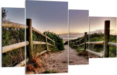Produktbild von Bild auf Leinwand - Leinwandbild - Pfad Landschaft Himmel - 120x70cm - Wand Bild - Wanddeko - Leinwanddruck - Bilder - Kunstdruck - Wanddekoration - Leinwand bilder - Wandkunst - DL120x70-0143