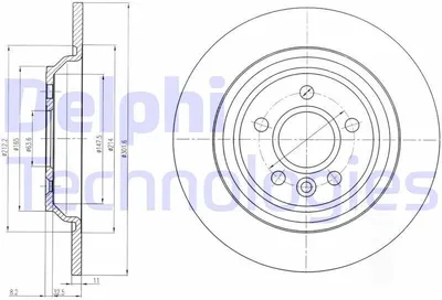 Produktbild von 2x DELPHI Bremsscheibe BG4239C für VOLVO V70 III (135) V60 (155 157) 40 7mm