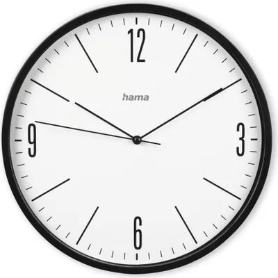 Produktbild von Hama Wanduhr Wanduhr "Elegante", Schwarz, geräuscharm