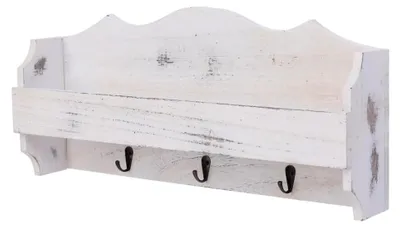 Produktbild von Wandgarderobe Weiß 50 x 10 x 23 cm Holz