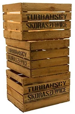Productafbeelding van Set van 3 houten kisten - Massieve houten kisten - Appel- of wijnkist - 49 x 42 x 31 cm - Gerecycled - Uniek, handgemaakt - Wijnkisten