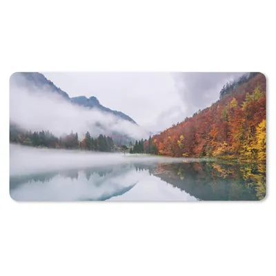 Produktbild von MuchoWow® Schreibtischunterlage Herbst - Nebel - Wasser - Landschaft 80x40 cm - XXL Mauspad - Gaming Mauspad