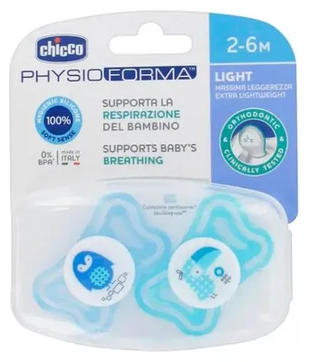 Produktbild von Physio Forma Light Beruhigungssauger, 2 Stück, blau, 2-6m