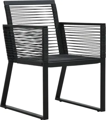 Produktbild von vidaXL Gartenstühle 2 Stk. Schwarz PVC Rattan