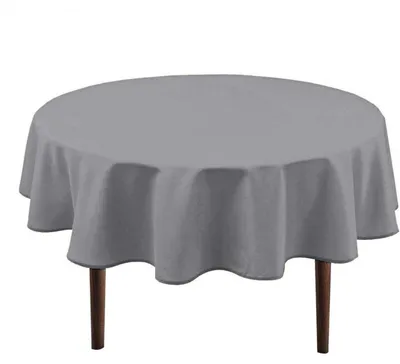 Productafbeelding van Ronde tafelkleed, diameter 120 cm, lichtgrijs, waterafstotend, polyester, kreukvrij