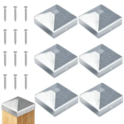 Produktbild von 6 Stück Metall-Pfostenkappen, 9x9 cm, mit Schrauben