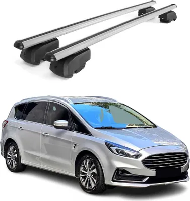 Immagine prodotto di Barre portatutto trasversali per Ford S-Max 2015-2023 in alluminio grigio, omologate ABE