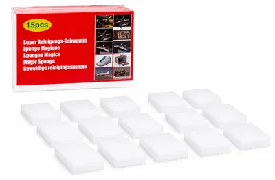 Produktbild von Super Reinigungsschwamm 15er Set Schmutzradierer für Haushalt & Auto, KI-generiertes Bild